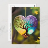 ハート型の生命の木オーナメント ポストカード (正面/裏面)