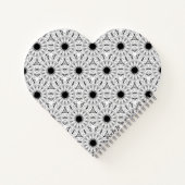 ハート型の白黒ノートブックジャーナル ノートブック (裏面)