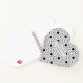 ハート型の白黒ノートブックジャーナル ノートブック (内部)