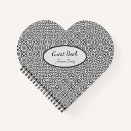 ハート型の白黒ノート ノートブック