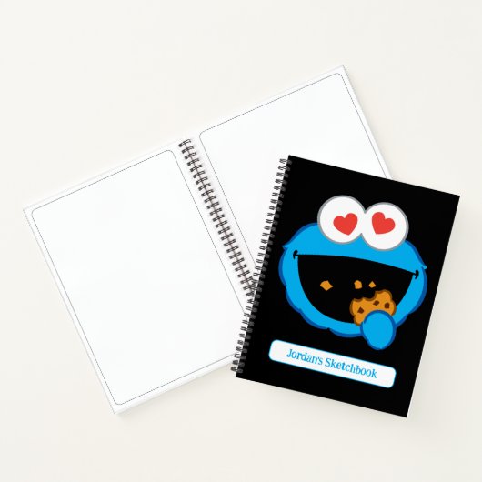 ハート型の目を持つクッキーの笑顔顔スケッチ ノートブック (内部)