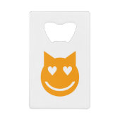 ハート型の目絵文字 クレジットカード栓抜き (正面)