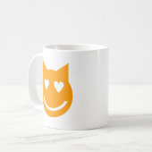 ハート型の目絵文字 コーヒーマグカップ (正面左)