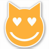 ハート型の目絵文字 シール (正面)