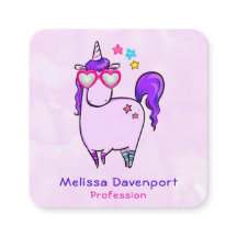 ハート型の眼鏡のかわいいユニコーン