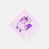 ハート型の眼鏡のかわいいユニコーン スタンダードカクテルナプキン (角)