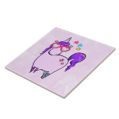 ハート型の眼鏡のかわいいユニコーン タイル (側面)