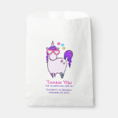 ハート型の眼鏡のかわいいユニコーン フェイバーバッグ (正面)