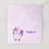 ハート型の眼鏡のかわいいユニコーン プレイスカード (外部開封)