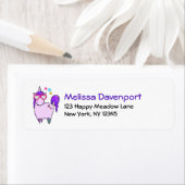 ハート型の眼鏡のかわいいユニコーン ラベル (インサイチュ)