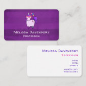 ハート型の眼鏡のかわいいユニコーン 名刺 (正面/裏面)