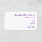 ハート型の眼鏡のかわいいユニコーン 名刺 (裏面)