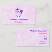 ハート型の眼鏡のかわいいユニコーン 名刺 (正面/裏面)