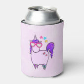 ハート型の眼鏡のかわいいユニコーン 缶クーラー (缶正面)