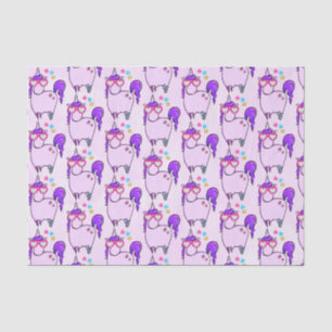 ハート型の眼鏡のかわいいユニコーン 薄葉紙