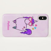 ハート型の眼鏡のかわいいユニコーン Case-Mate iPhoneケース (裏面(横))