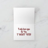 ハート型の眼鏡バレンタインカードに犬 シーズンカード (内部)