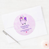 ハート型の眼鏡ビジネスでかわいいユニコーン ラウンドシール (封筒)