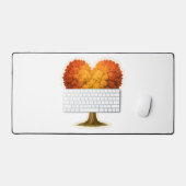 ハート型の秋の木 デスクマット (キーボード&マウス)