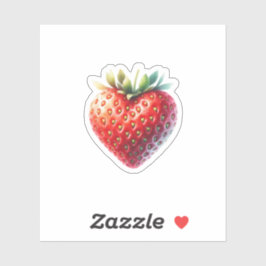 ハート型の種子を持つハート型のイチゴ シール