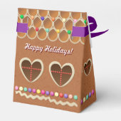 ハート型の窓が付いたかわいいジンジャーブレッドの家 フェイバーボックス (裏面サイド)