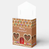 ハート型の窓が付いたかわいいジンジャーブレッドの家 フェイバーボックス (オープン)