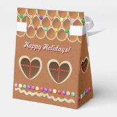 ハート型の窓が付いたかわいいジンジャーブレッドの家 フェイバーボックス (裏面サイド)