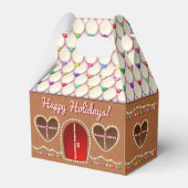 ハート型の窓を持つ甘いジンジャーブレッドの家 フェイバーボックス (裏面サイド)