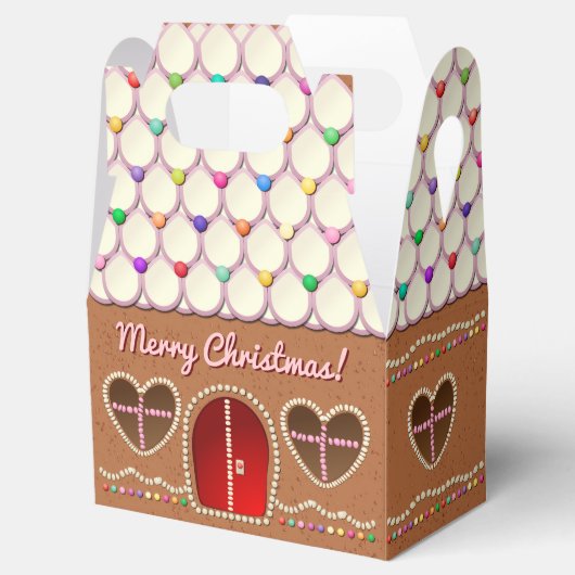 ハート型の窓を持つ甘いジンジャーブレッドの家 フェイバーボックス (オープン)
