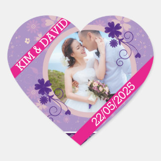 ハート型の結婚式フォトサンクステッカー ハートシール