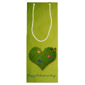ハート型の芝生の花と蝶 ワインギフトバッグ (裏面)