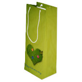 ハート型の芝生の花と蝶 ワインギフトバッグ (裏面アングル)