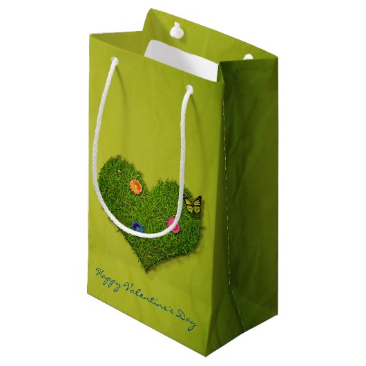 ハート型の芝花バタフライ スモールペーパーバッグ (正面アングル)