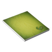 ハート型の芝花バタフライ ノートパッド (アングル)