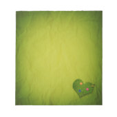 ハート型の芝花バタフライ ノートパッド (正面)