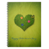 ハート型の芝花バタフライ ノートブック (正面)