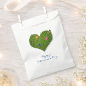 ハート型の芝花バタフライ フェイバーバッグ (クリップ留めされた状態)