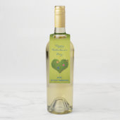 ハート型の芝花バタフライ ボトルネックタグ (ボトル)