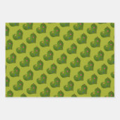 ハート型の芝花バタフライ ラッピングペーパーシート (正面3)