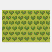 ハート型の芝花バタフライ ラッピングペーパーシート (正面)