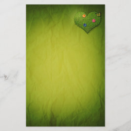 ハート型の芝花バタフライ 便箋