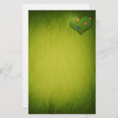 ハート型の芝花バタフライ 便箋 (正面/裏面)