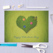 ハート型の芝花バタフライ 薄葉紙 (クラフト)