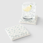 ハート型の花びら花石コースター ストーンコースター (横)