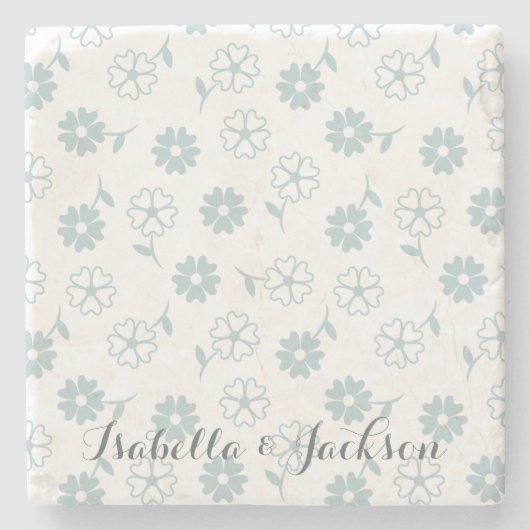 ハート型の花びら花石コースター ストーンコースター (正面)