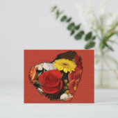 ハート型の花束テンプレート（裏面） ポストカード (スタンド正面)