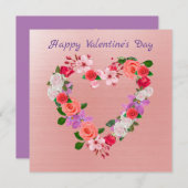 ハート型の花束 愛の贈り物 シーズンカード (正面/裏面)