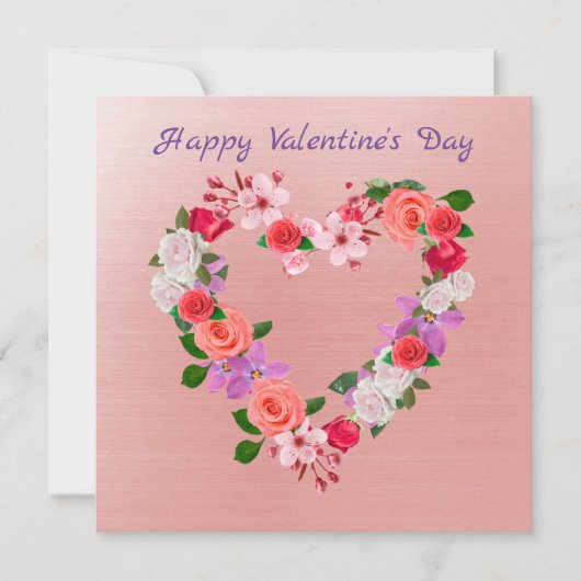 ハート型の花束 愛の贈り物 シーズンカード (正面)