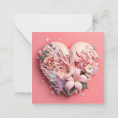 ハート型の花束 - 母の日のプレゼントに最適 ノートカード (正面)