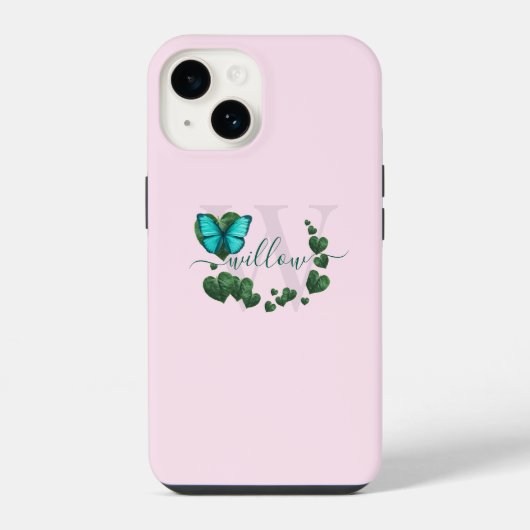 ハート型の葉の花束 iPhoneケース (裏面)